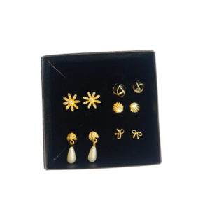 Elegant Gold-Tone 6 Pair Earrings Gift Set